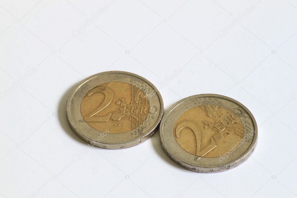 Used 2 Euro coins