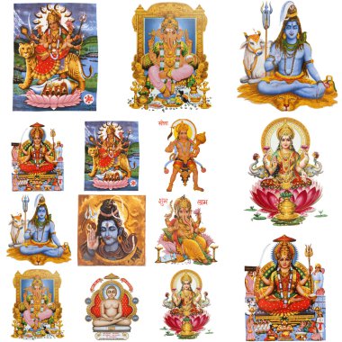 Composition with hindu gods clipart