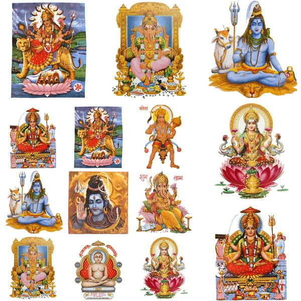 Композиция с индуистскими богами — стоковое фото