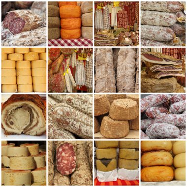 Italian delicatessen collage clipart