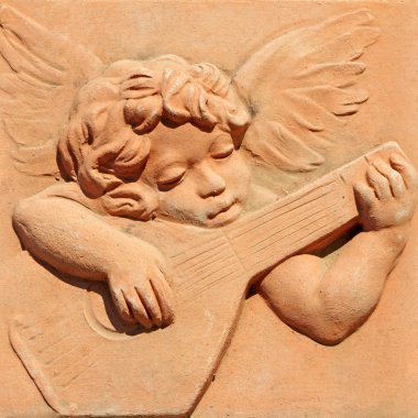 Angel playing guitar clipart