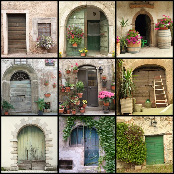 Land deuren collage — Stockfoto