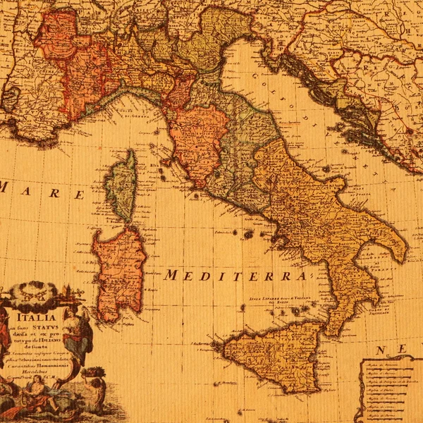 イタリアのアンティーク マップ — ストック写真