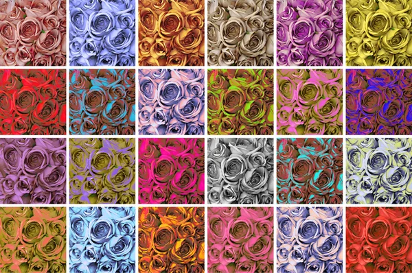 Collage kort med rosor design — Stockfoto
