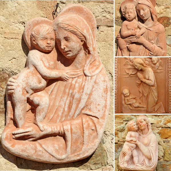 Collage with Madonna and child — Stock Photo, Image
