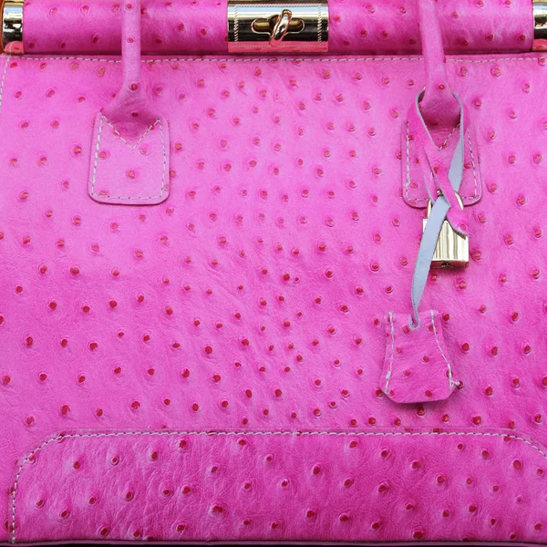 Pink ostrich handbag — Stock Photo, Image