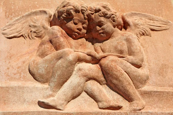 Dois anjos - decoração em terracota toscana Fotografia De Stock