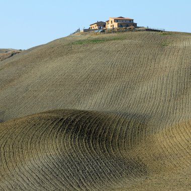 Girit senesi bölgesinde Tuscan tarım arazisi