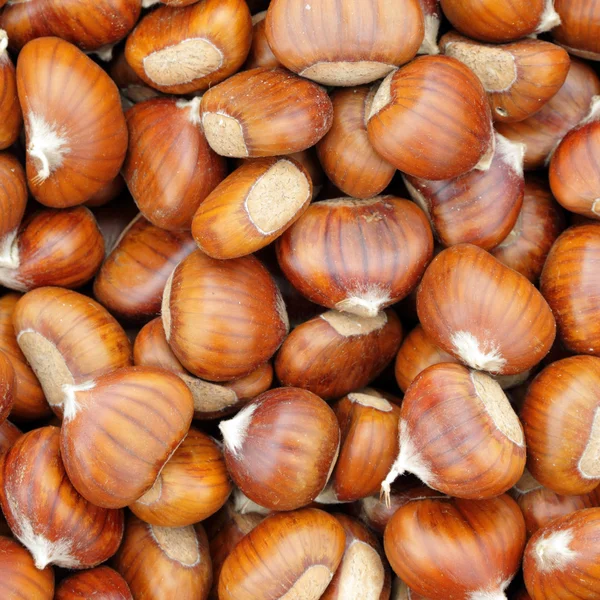 stock image Sweet chestnuts as backdrop