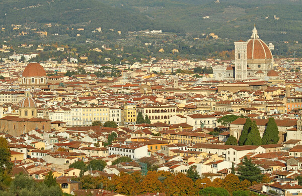Panorama of Florence seen from Belosguardo, Tuscany, Italy, Europe
