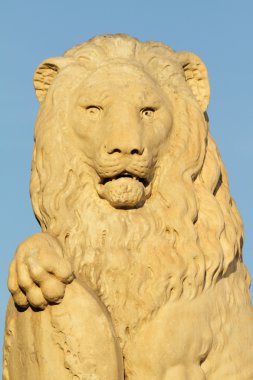 Marble lion sculpture clipart