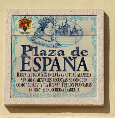 Decorative tile with name of the street clipart