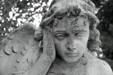 Pensive angelic figure clipart