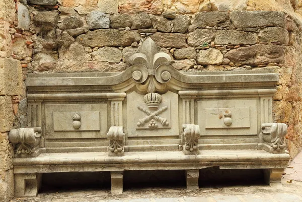 Panca antica ornamentale — Foto Stock