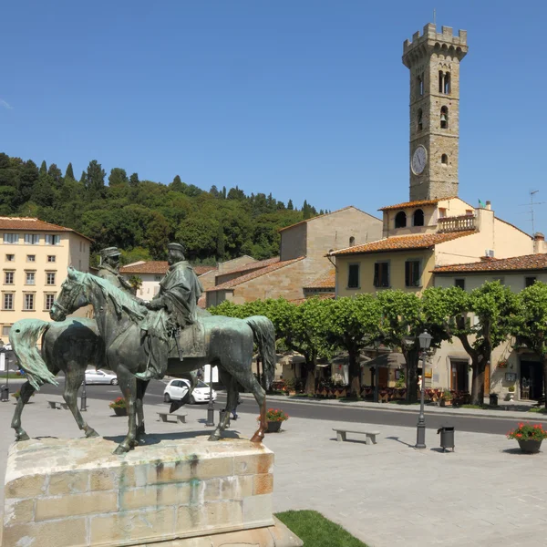 На головній площі називається Mino частини міста етруського місті Fiesole — стокове фото