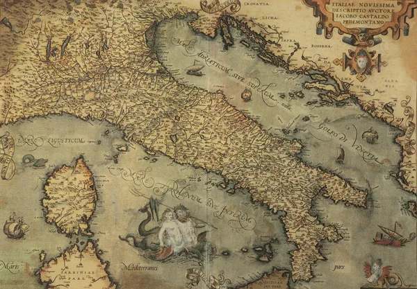 Antieke kaart van Italië — Stockfoto