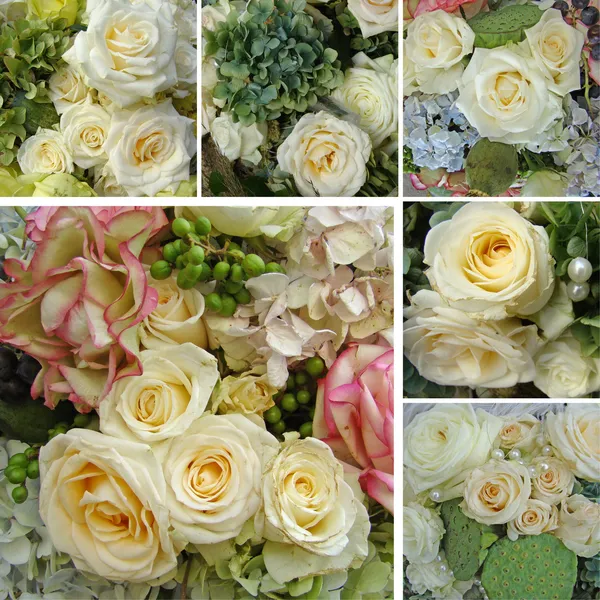 Cartão de casamento com composições de rosas — Fotografia de Stock