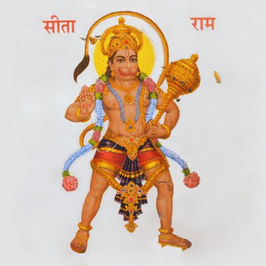 Hindu deity Hanuman clipart