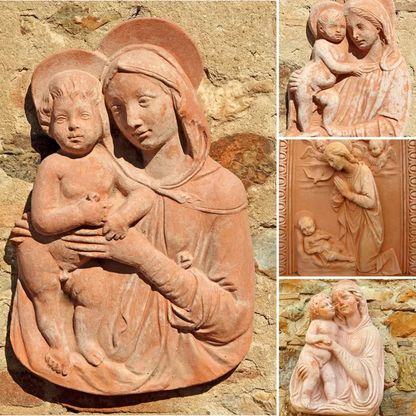 Collage with Madonna and child — Stock Photo, Image