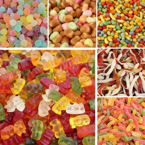 Süßigkeiten-Collage — Stockfoto