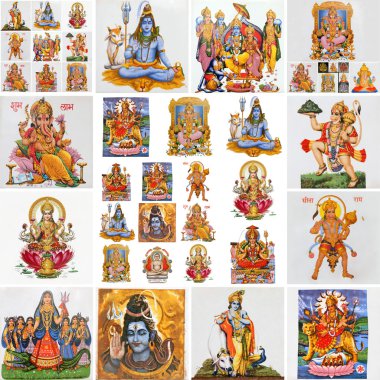 Collection of hindu religious symbols clipart