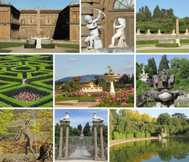 Italian garden collage clipart