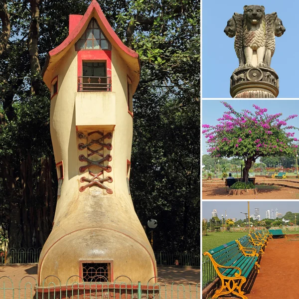 Collage con imágenes de Jardines colgantes en Mumbai —  Fotos de Stock