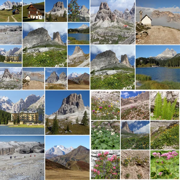 Colagem com paisagem alpina — Fotografia de Stock