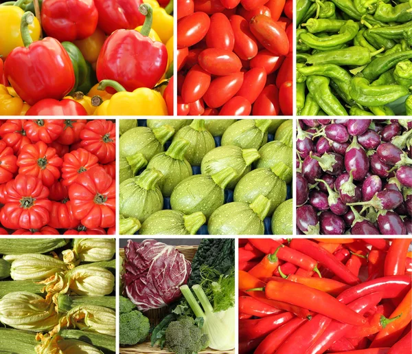 蔬菜组成的拼贴画 — 图库照片