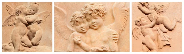 Banner com imagens angelicais em terracota toscana — Fotografia de Stock