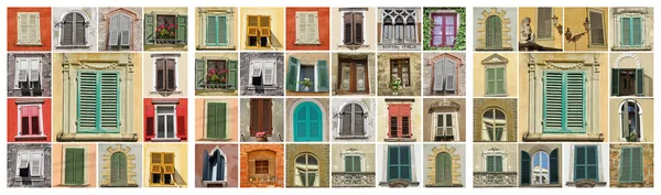 Collage with old windows — Stock Photo, Image