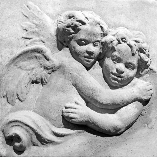 Innocent pair of angels in black and white — Stock Photo, Image