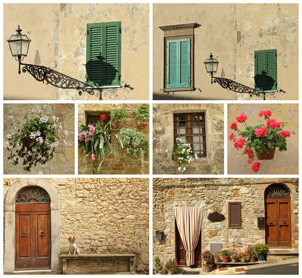 Olasz ház kollázs, Tuscany — Stock Fotó