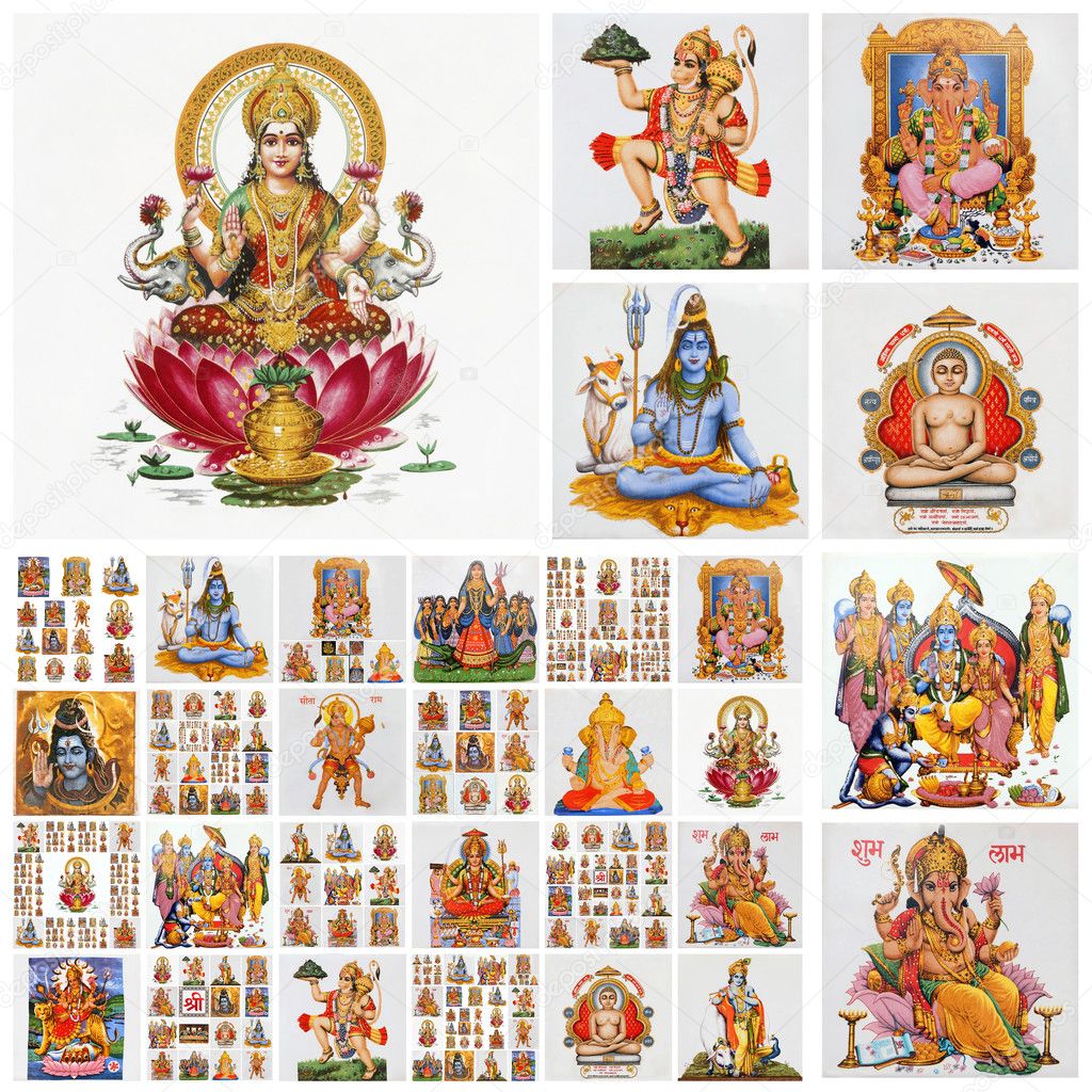 Collage with hindu gods , India