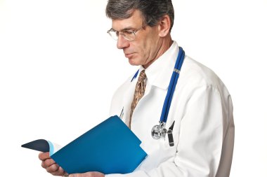 Doctor Reading Patient File clipart