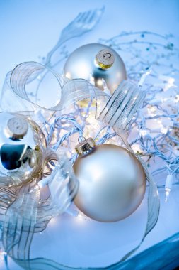 Blue Christmas Ornaments Abstract clipart