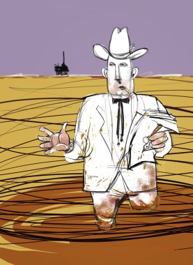 Oily Oil Man Attempts to Explain Massive Offshore Oil Spill clipart