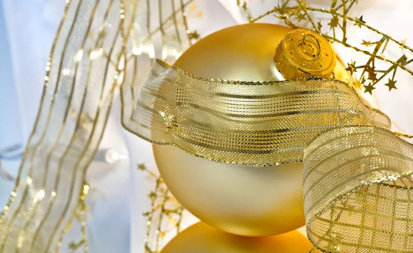 Altın christmas süsleme makro — Stok fotoğraf