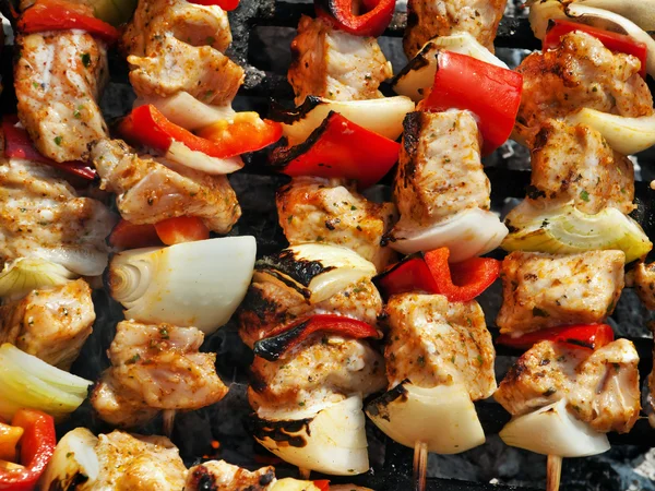 Chicken skewers BBQ Royalty Free Stock Photos