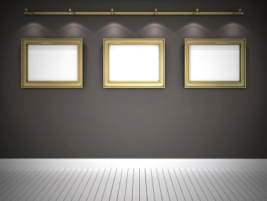 Three pictures in grey gallery clipart