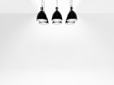 Six black lamps clipart