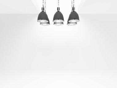 Six grey lamps clipart