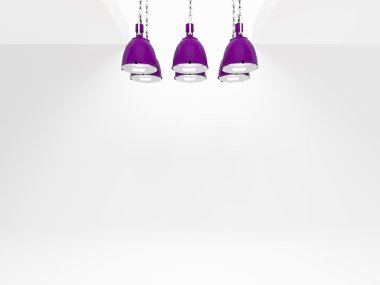 Six violet lamps clipart