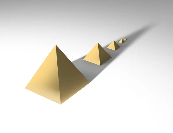 Fünf goldene Pyramiden — Stockfoto
