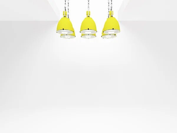 Seis lámparas amarillas —  Fotos de Stock