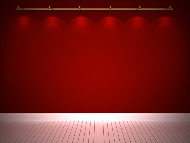 Illuminated red wall clipart