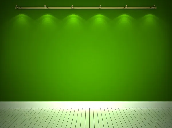 Illuminated green wall — Stock Photo, Image