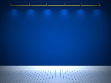 Illuminated blue wall clipart