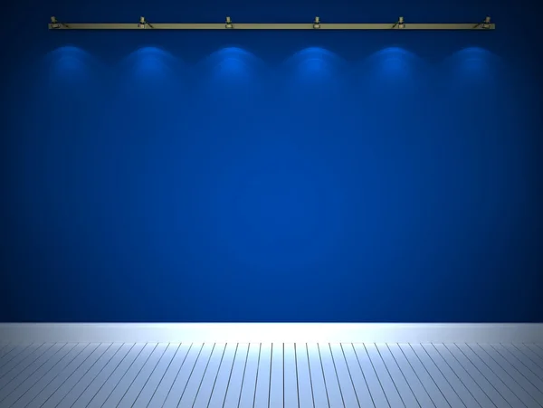 Mavi ışıklı duvar — Stok fotoğraf