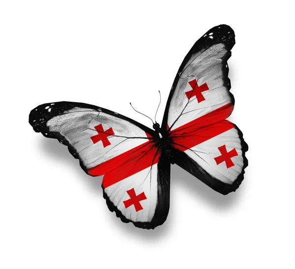 Γεωργιανό σημαία πεταλούδα, που απομονώνονται σε λευκό — Φωτογραφία Αρχείου